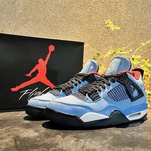 Air Jordan 4 Retro Blue Sneakers Travis Scott cactus jack limited edition